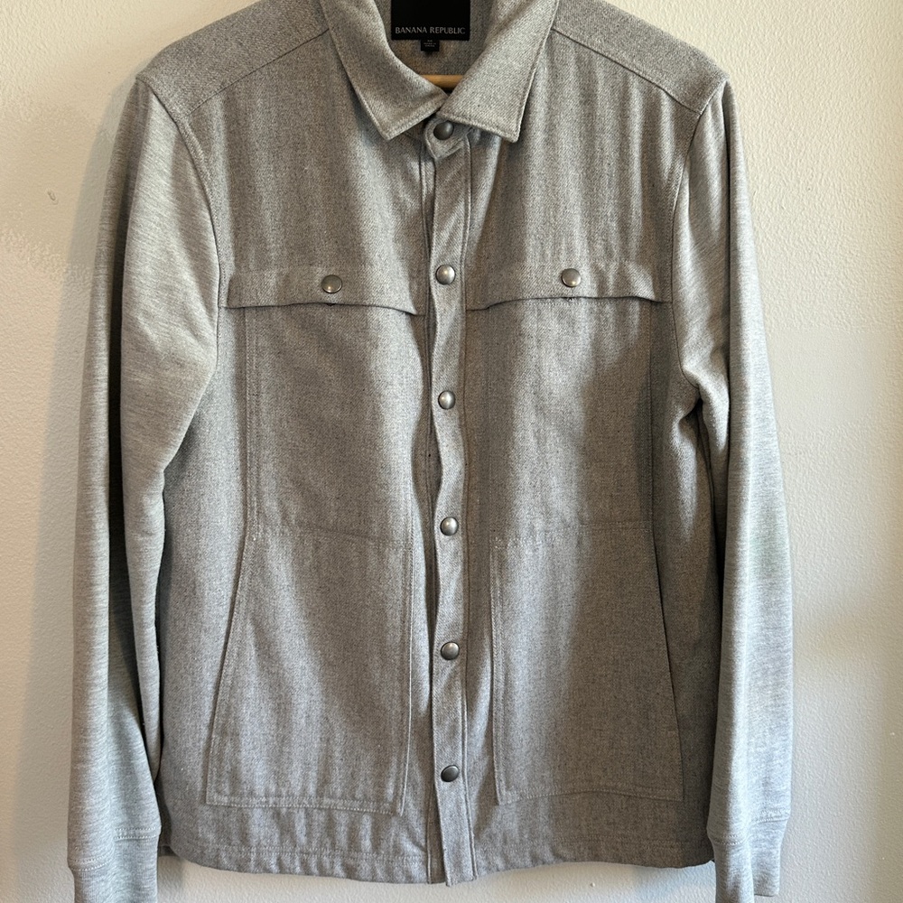 Banana Republic Gray Lightweight Shirt Jacket